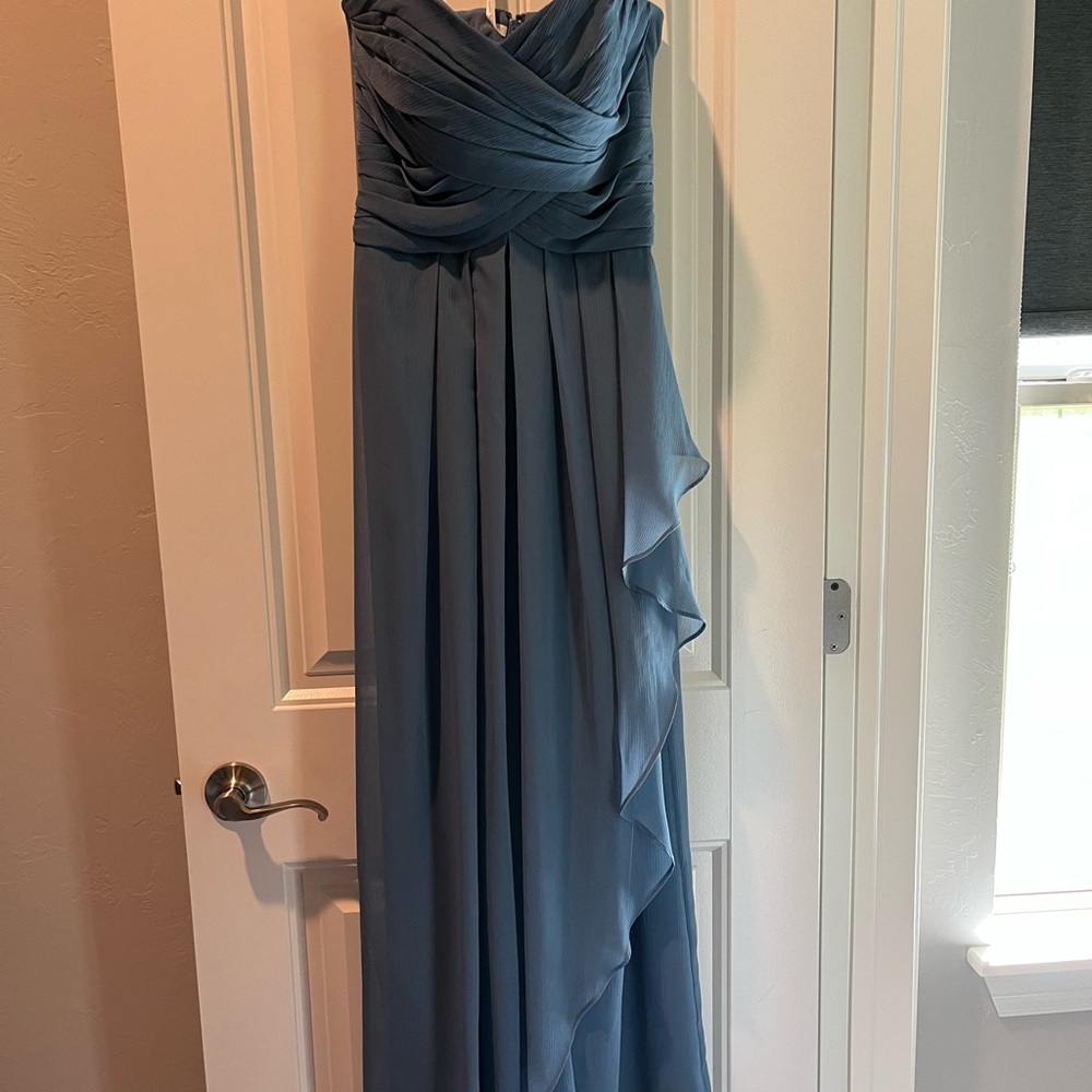 David's Bridal Blue Strapless Gown for Weddings